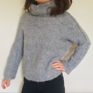 FREE PEOPLE mock turtleneck knit sweater alpaca